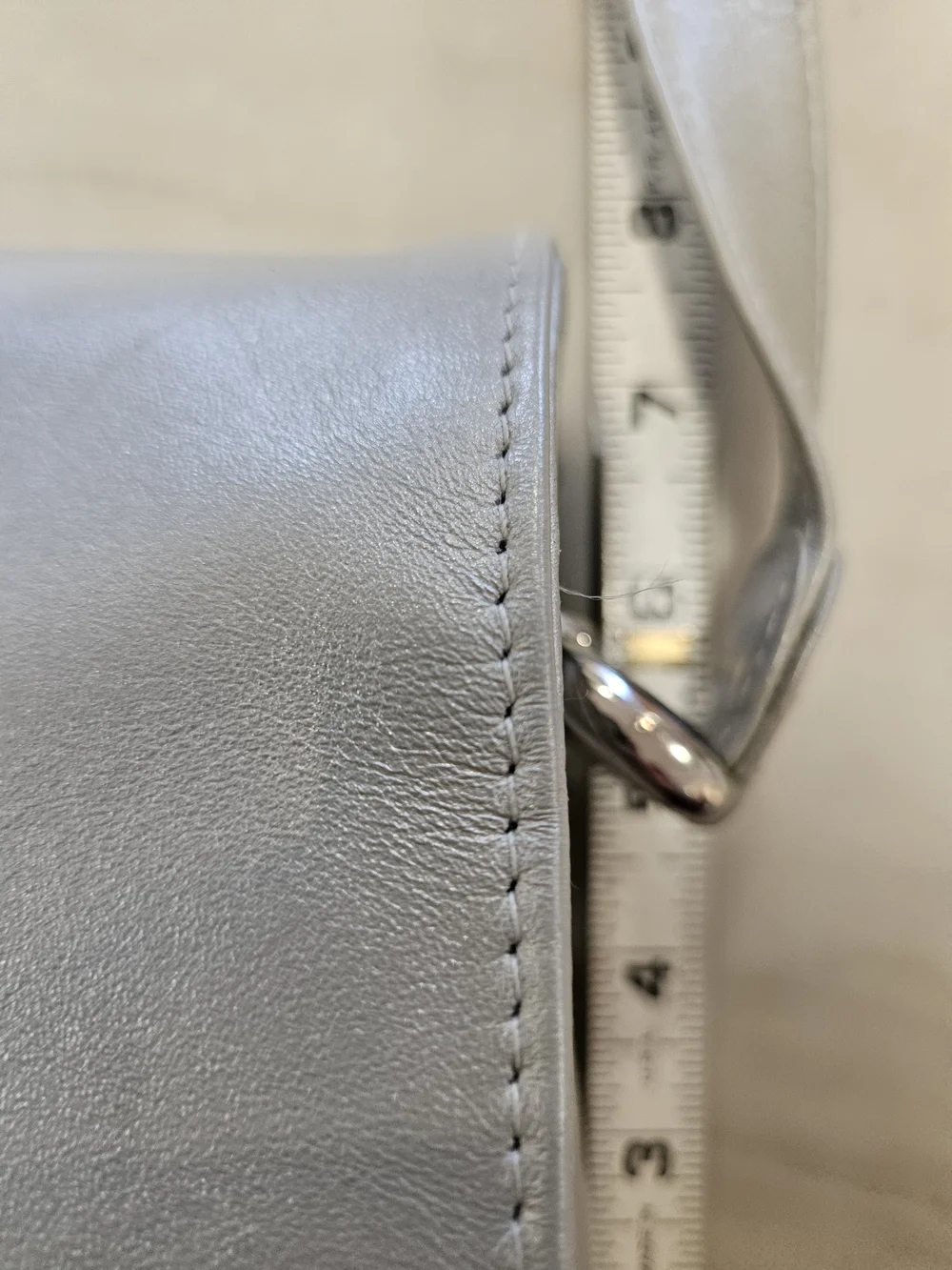 Tignanello Gray Leather Flap Crossbody Bag Shoulder Purse